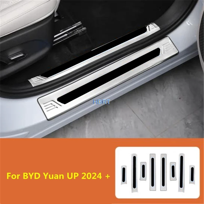 Car Style Door Threshold Welcome Pedal Protector Decoration Accessories For BYD Yuan UP 2024 + Gate Sill Scuff Plate Trim Cover