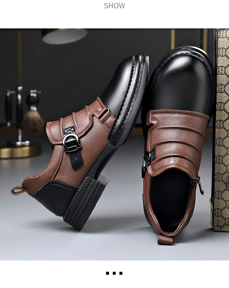 Spring Autumn New Retro Ankle Boots for Men Zipper Designer Genuine Leather Boots Male Fashion High Quality Platform Shoes Man