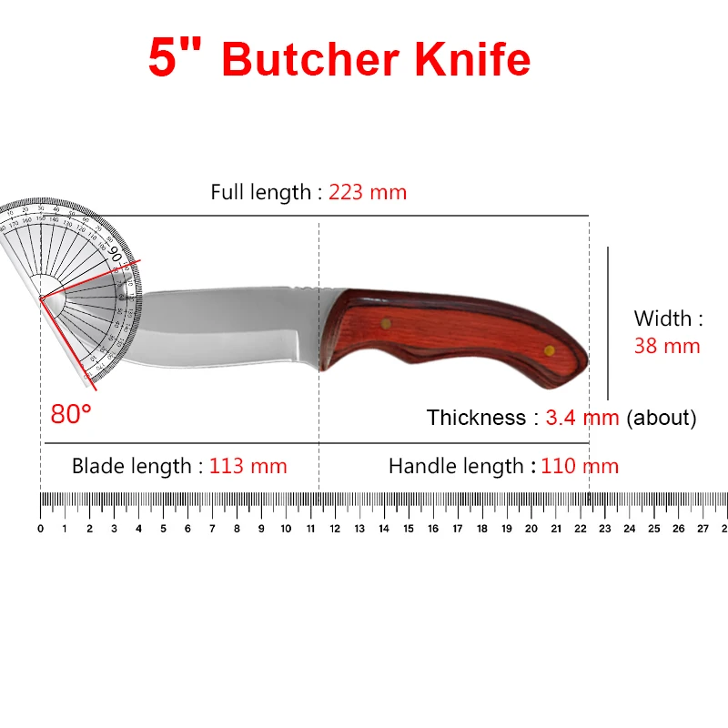 Hand Forged Boning Meat Cleaver Chef Knife Vegetable Slicing Fruit Barbecue Knife Household Cooking Cutter Tool for Kitchen