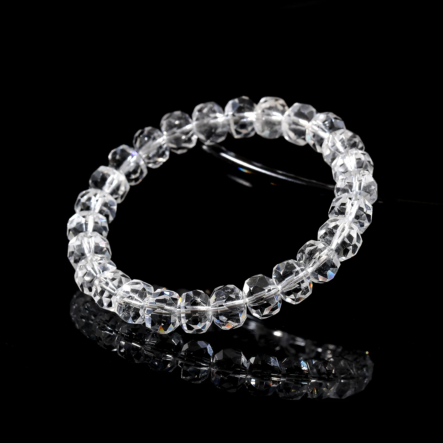 Natural Clear Quartz Multi Shape Beaded Bracelet Men Women 7 Chakra White Crystal Bracelets Best Gift for Family Friends
