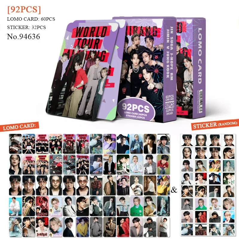 New  92Pcs Lomo Cards Photocards Stickers HD Fans Collection Cards Decorative Stickers Present Gifts