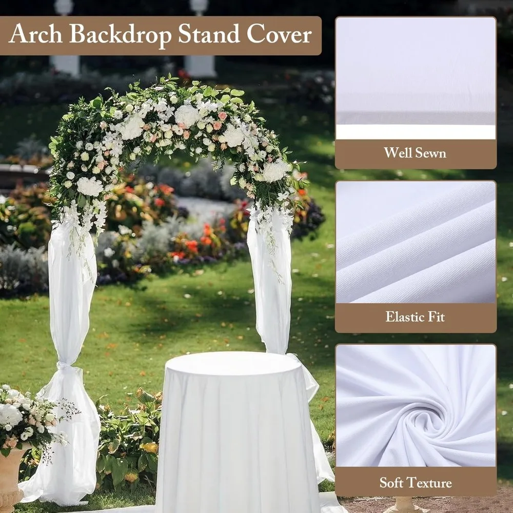 

Wedding Arch Frame Backdrop Stand and Cover Set, Easy To Assemble for Birthday, Party, Baby Shower, Graduation Ceremony Decor