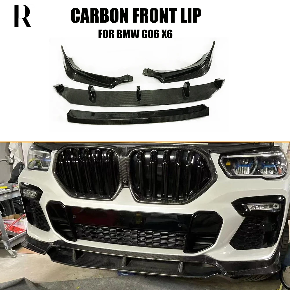 

MP Style Carbon Fiber Front Bumper Chin Lip With Side Splitters for BMW G06 X6 With M Package 2019UP