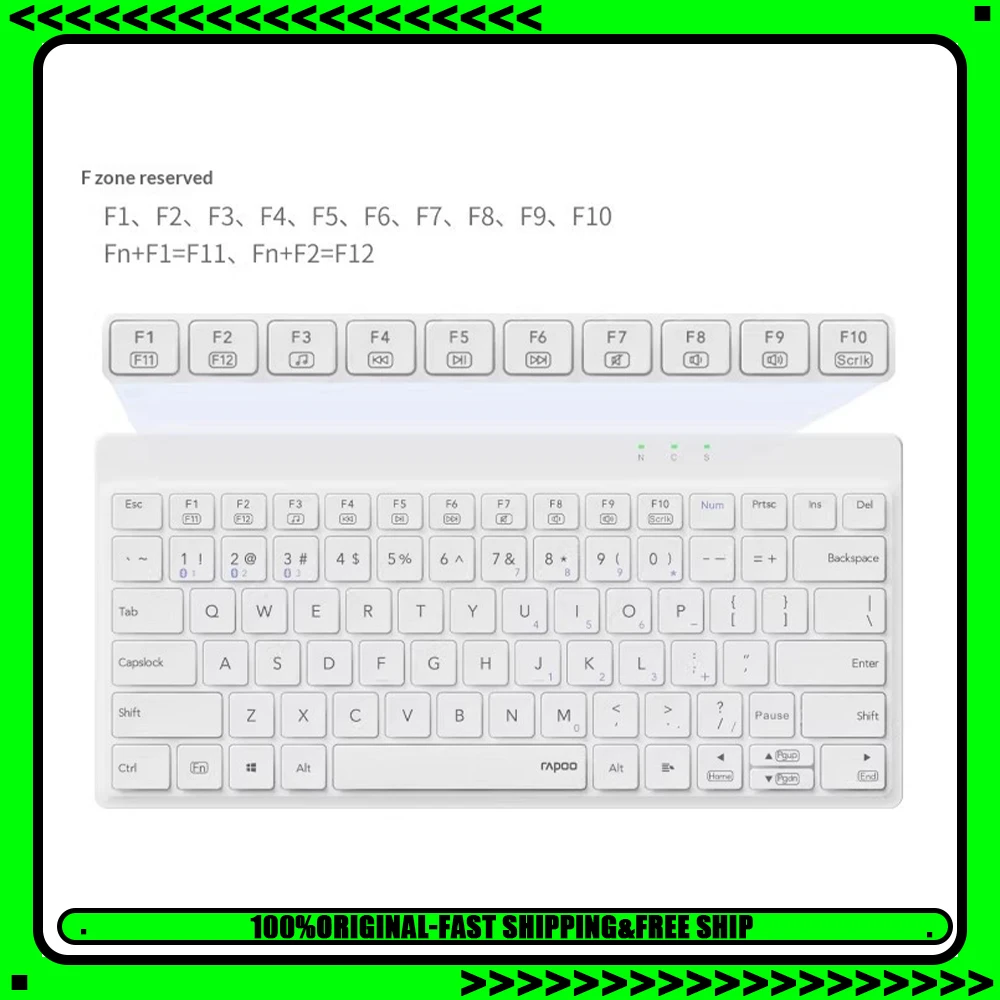 

Rapoo 8000GT Wireless Keyboard Original Phase 3220 Engine 2400DPI 30IPS 10G Office Keyboard Light Tone For Pc Accessories Gifts