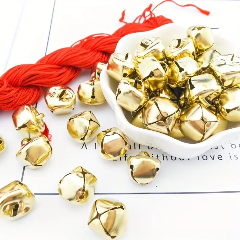 6mm Cross Bells 20 pcs, Clear Crisp Sound, Cross Shape Design, for DIY Craft Accessories, Multipurpose, Gold