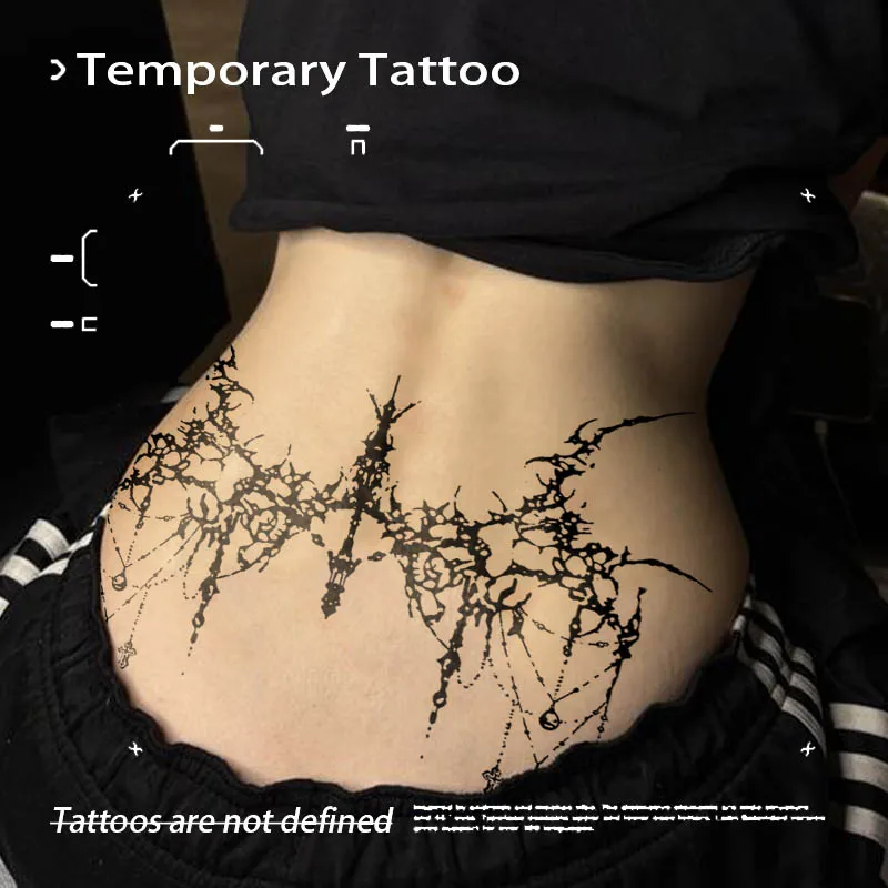 Gothic Thorn Chain Cross Herbal Juice Tattoo Sticker Fake Temporary Tattoos New Toys for the Best Adolescents Tatoo Cheap Goods