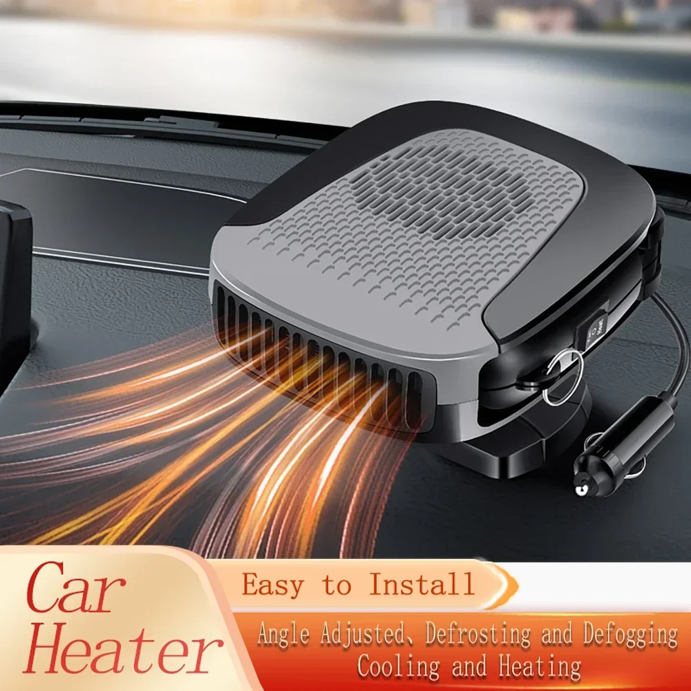 150W 12V Car Heater Fast Heating & Cooling Universal Winter Windshield Defroster Defogger Heating with Cigarette Lighter