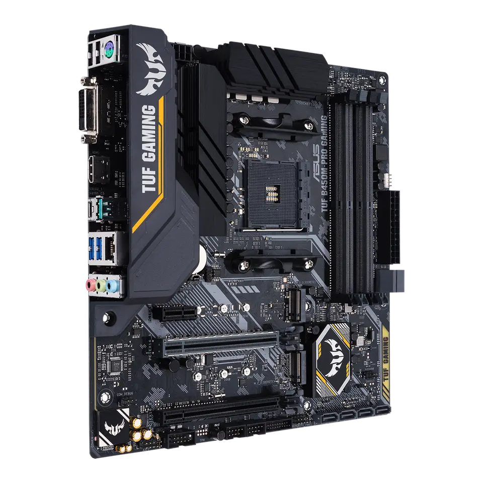 لوحة أم ASUS B450M TUF B450M-PRO GAMING AM4 تدعم معالجات Ryzen 5 5600G و5700 و5300G و3900 و1500، ذاكرة DDR4 64GB، M.2 ATX - 4