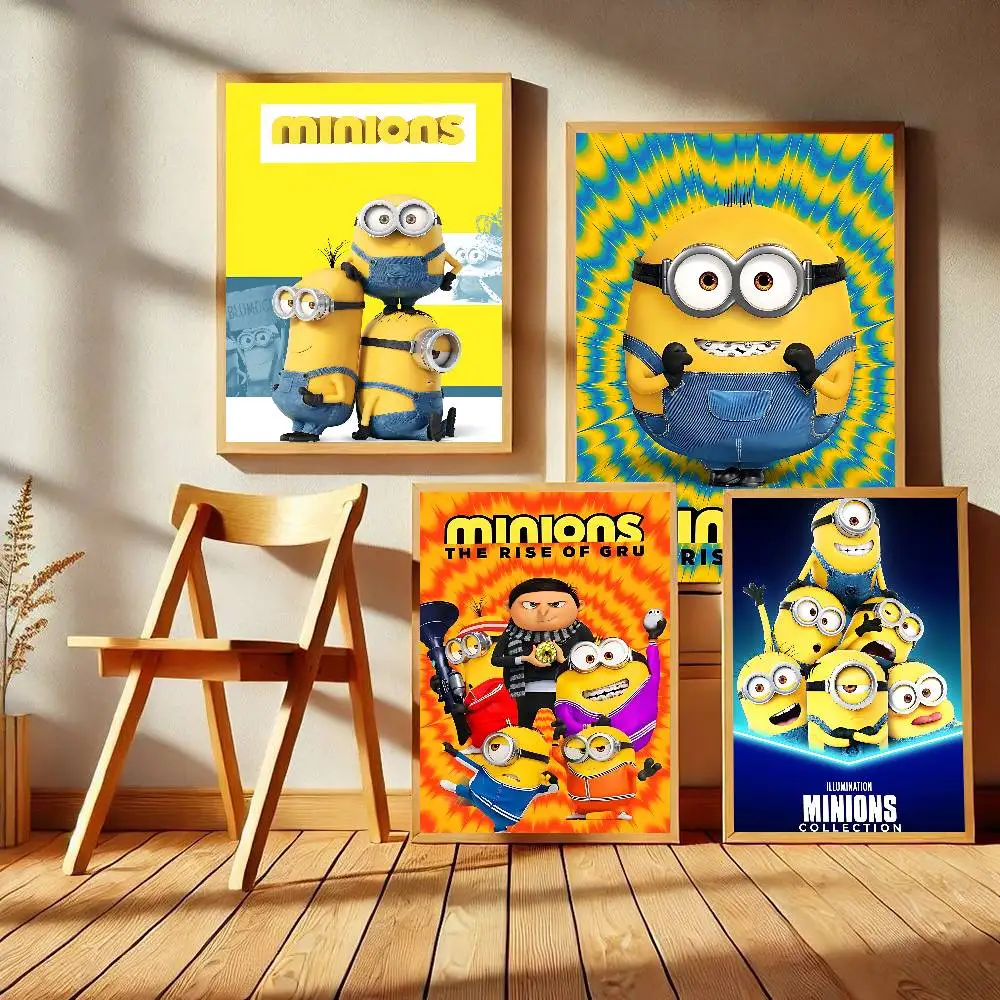 Cute M-minions Good Quality Prints And Posters Waterproof Paper Sticker Coffee House Bar Posters Wall Stickers
