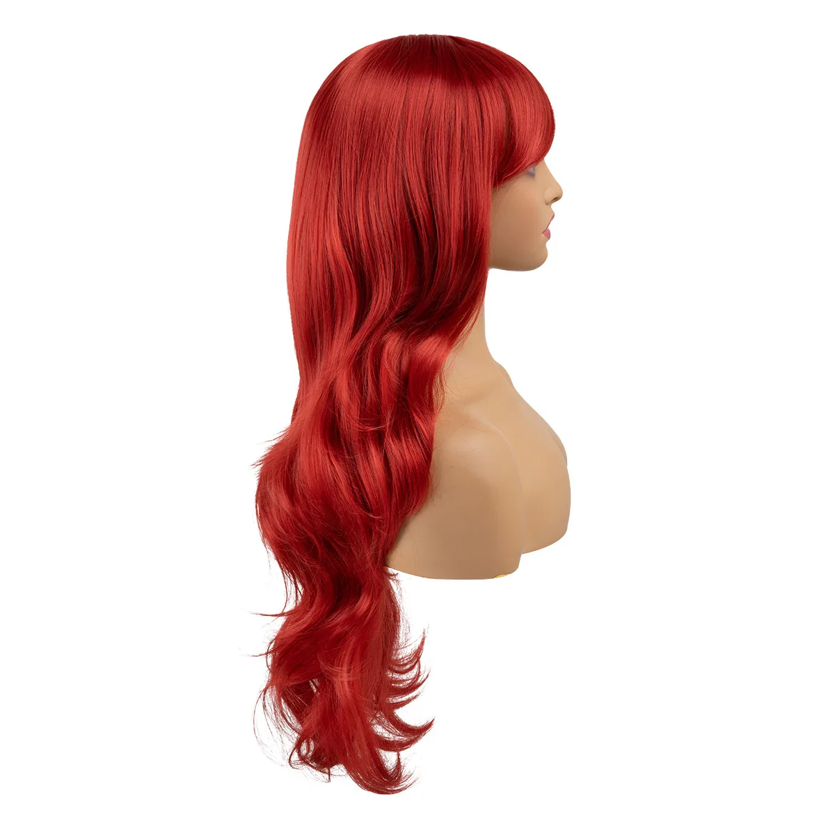 Kids Girls Princess Dress up Anime The Little Mermaid Princess Ariel Cosplay Wig Party Stage Synthetic Wig Red Wavy Hair