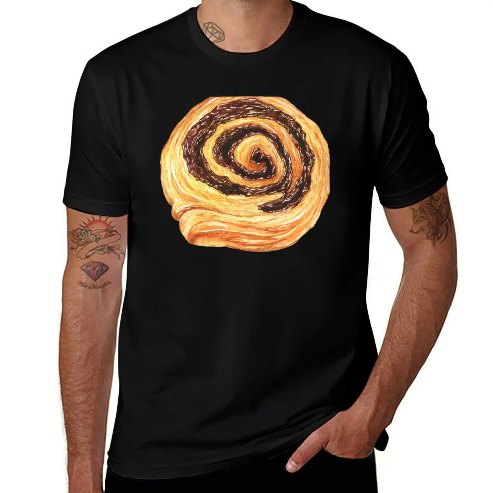 

Chocolate Cinnamon Roll Pastry T-Shirt t shirts cotton 100% cotton t shirts high quality t shirt man casual T-Shirt