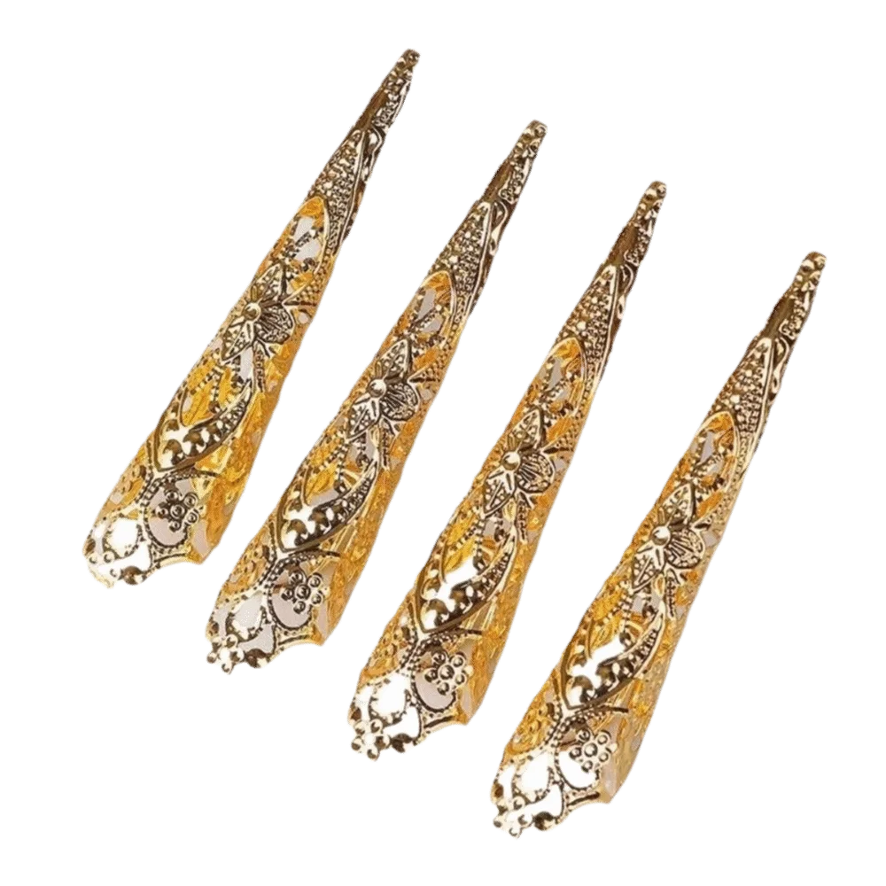 10 Stück verstellbarer Fingerring mit hohlem Design im antiken Stil, Fingernagelring im Vintage-Stil, Knöchelring für lange Nägel – Detail 11