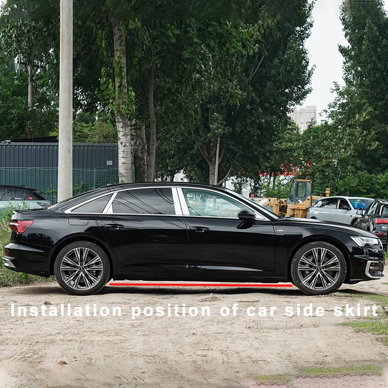 

Car Accessories Scratch Protector Side Skirts Extensions Bumper Door Lip Splitters Winglet Gloss Black For Audi A6 2017-2022