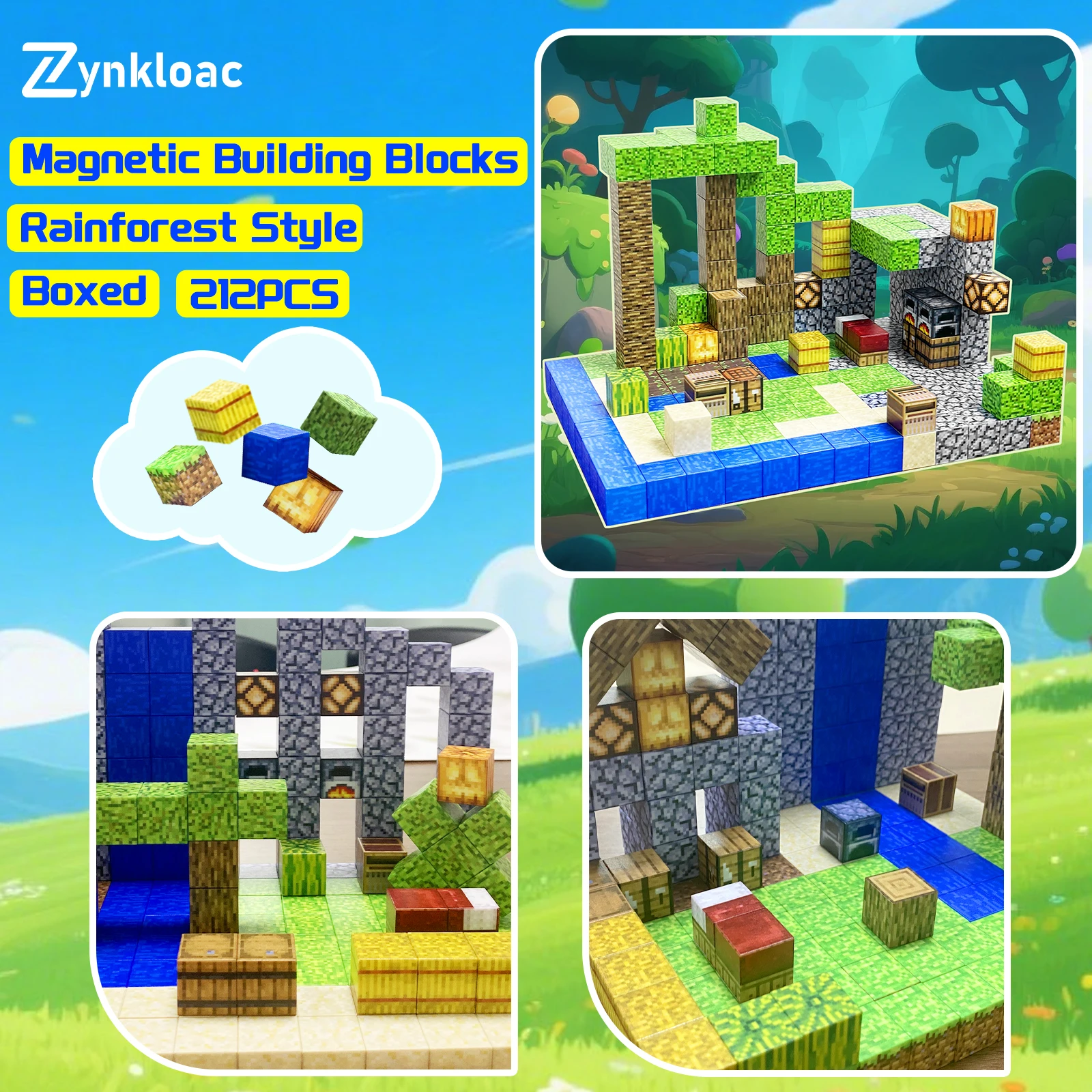 Bloques de construcción magnéticos, construcción de juguetes, juego de construcción mundial, educación sensorial STEM, regalo de Navidad