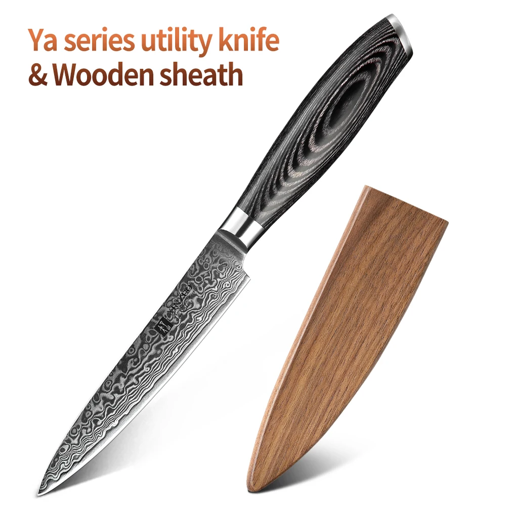 Xinzuo 5 "Universal messer 67 Schicht maßge schneiderte Damast stahl Küchenmesser pakkawood Griff ultra scharfes Mehrzweck-Messer