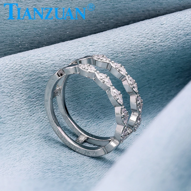 Anello doppio vintage in argen - Moissanite Ring recensione e prezzo
