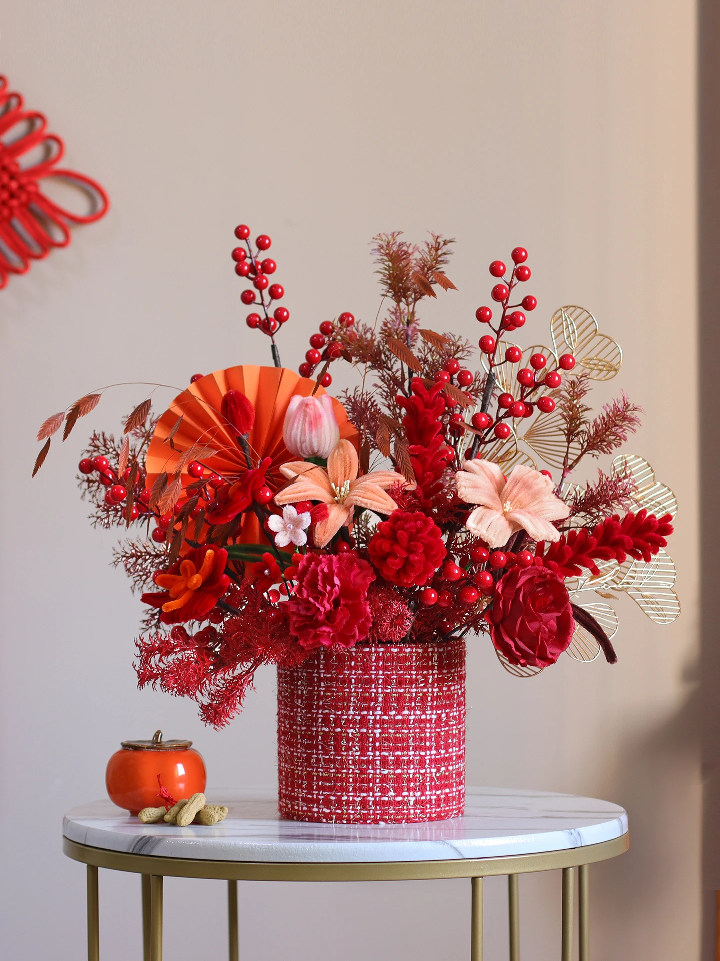 

Новогодние декоративные искусственные цветы и фрукты для украшения стола, празднования переезда, современный домашний декор