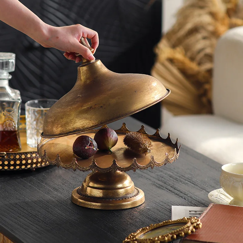 Antique metal tray decoration restaurant premium plate photo studio photo props desktop storage decorative plate