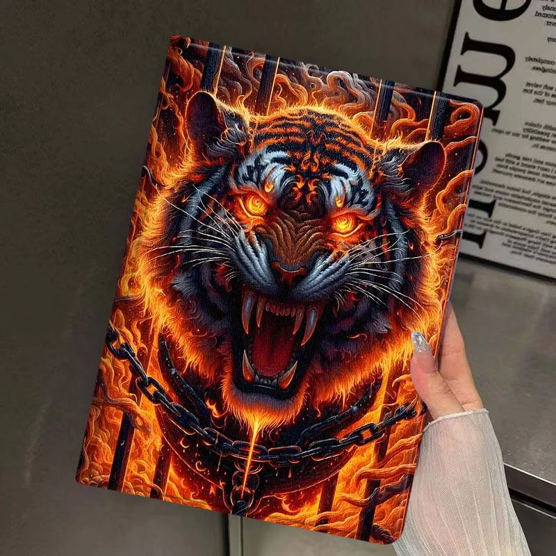 Roaring Tiger Moonlight Cover For iPad Pro Mini Air 1 2 3 4 5 6 7 10 11 th 8 9 gen 11 M4 M5 Foldable Tablet Case