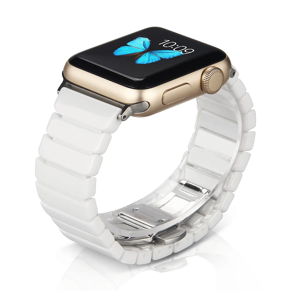 

Ceramic Strap for Apple Watch Band 45mm 41mm 44mm 40mm 46mm 42mm Ultra 3 49mm Metal Bracelet iWatch Series 11 10 9 8 7 SE 4 5 6