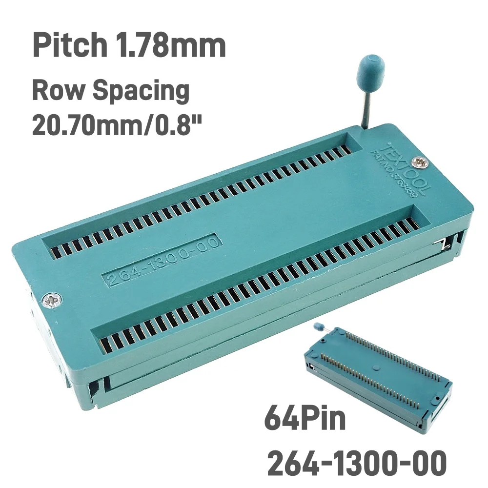 Test Tool IC DIP ZIF ZIP Socket 28 32 42 56 64 Pin Pitch 1.78 mm 1.778 Press-Fit Dual Row Spacing 10.16 15.24 20.7 mm 0.6\