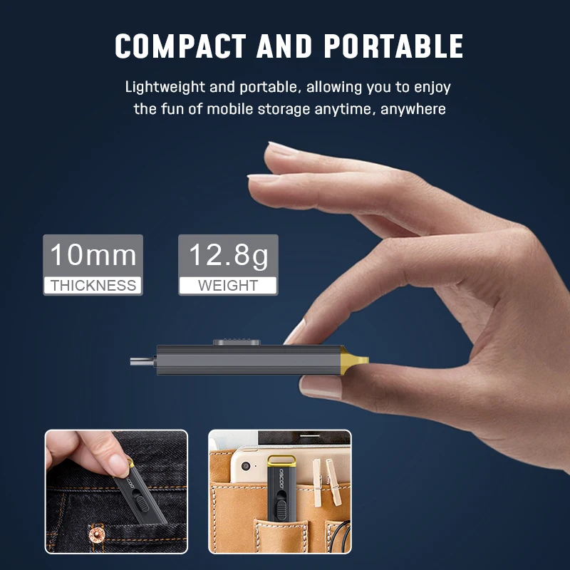 OSCOO Wireless PSSD D8 SSD USB Flash Drive 20Gbps TypeC USB3.2 GEN2*2 Memory Disk 3D TLC Nand Flash Portable SSD USB Flash Drive
