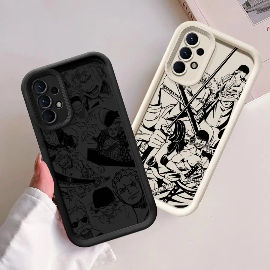 قطعة واحدة لوفي زوروس حافظة لهاتف سامسونج جالاكسي A24 A13 A14 A16 A26 A22 A33 A34 A36 A56 A32 A23 A12 غلاف ناعم