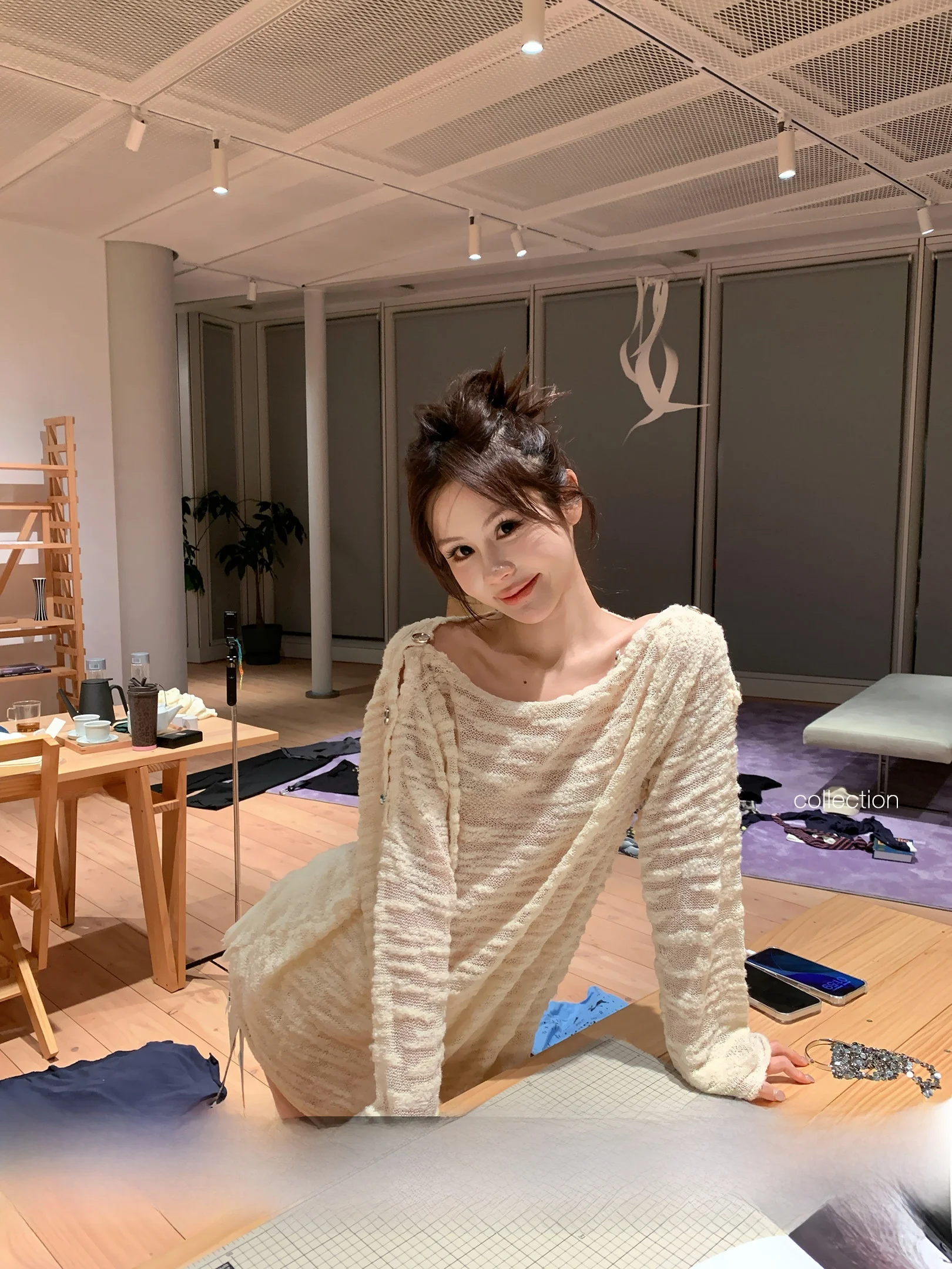 

Tee Goood oulder Button Unfastened Woolen Sweater Polyester Fiber Casual Loose Fit Long Sve One-oulder Yarn Circle