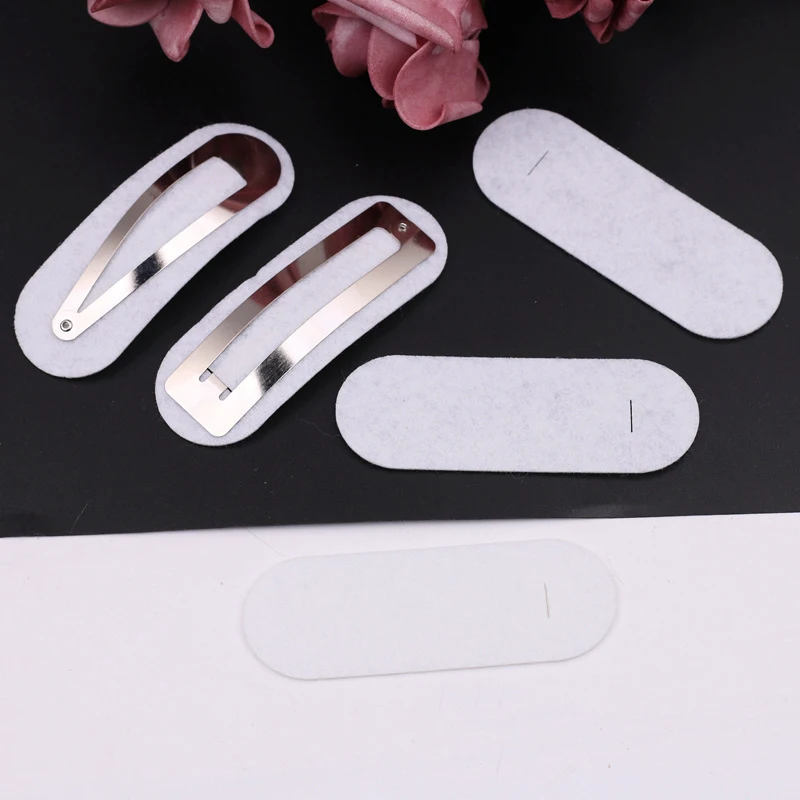 100PCS Oval Non-woven Tear Drop Snap Clips Spacers Rectangle Felt Pads Patches DIY Handmade Hairpin Jewelry Materials view 5