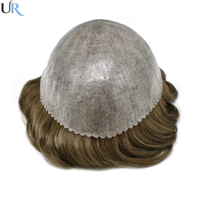 ISkin Men Toupee 0.12mm Injection Skin Wig For Men Male Hair Prosthesis 6inch Long Human Hair System Unit Natural Man Wigs