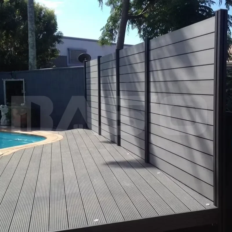 3D WPC Composite Fencing Trellis Outdoor Garden Plastic Wood Security Fence Aluminum Frame Eco-Friendly Australia 15-Year