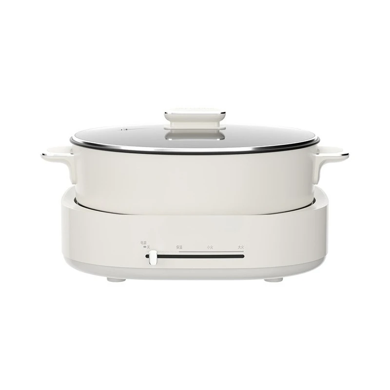 

6L large-capacity split electric hot pot household multi-functional frying pan stepless temperature regulation, non-stick