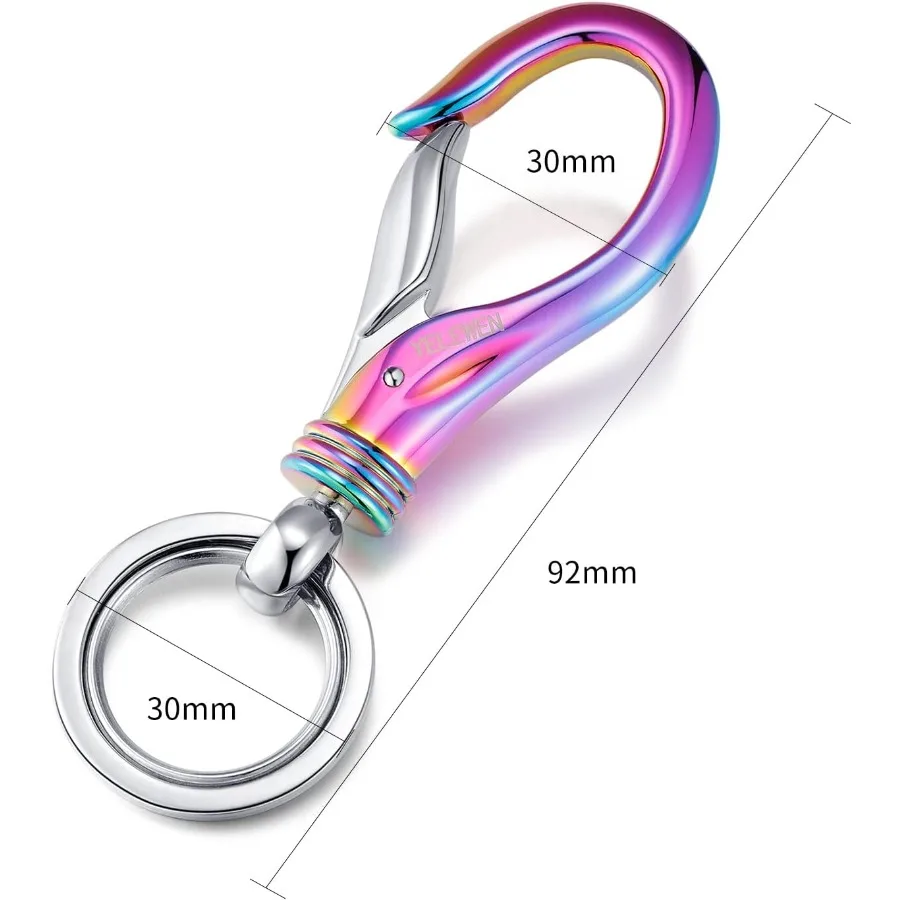 سيارة المفاتيح حلقة تسلق كليب مع 2 حلقات المفاتيح السنانير حامل Pue حزام سلسلة مفاتيح كيرينغ الثقيلة هدية للرجال والنساء