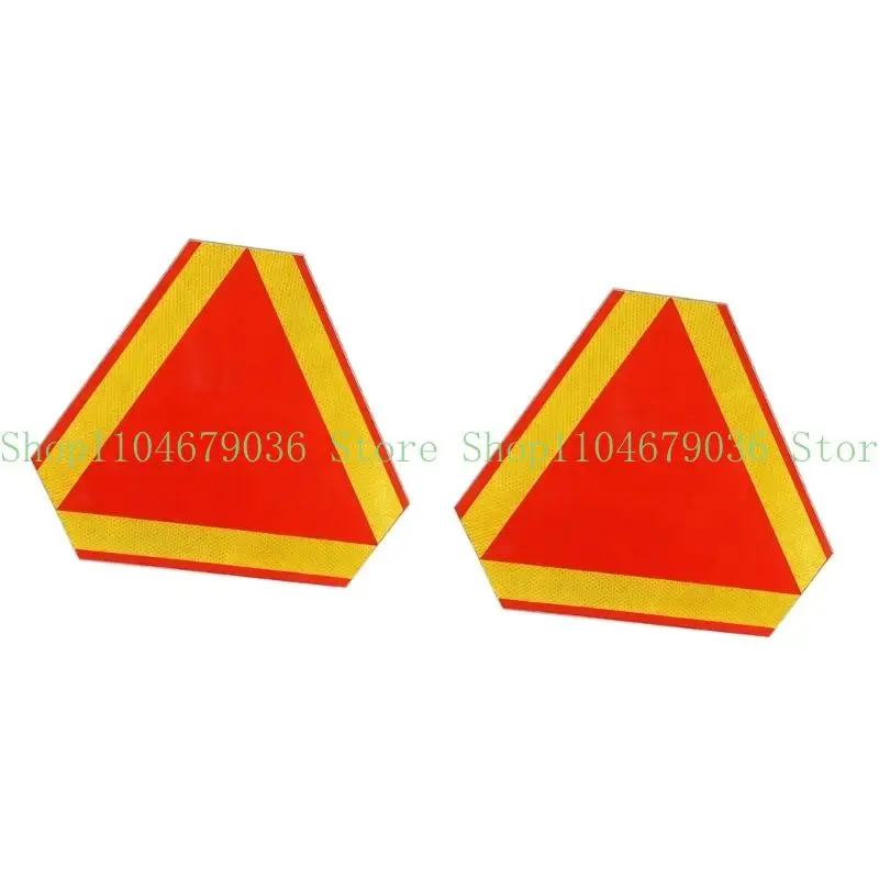 

652F Набор из 2 наружных светоотражающих треугольных досок. Предупреждающие знаки. Эмблема медленного движения автомобиля для на