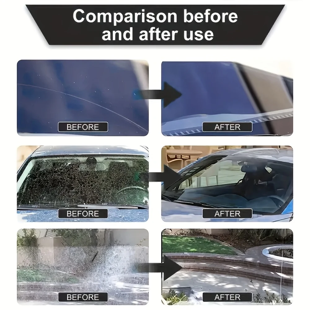 Proszek do polerowania szyb samochodowych - polerowanie szczegółowe, aby odbudować jasność i połysk szkła, zmniejsza niebezpieczeństwa jazdy |   Odpowiedni dla systemu Windows