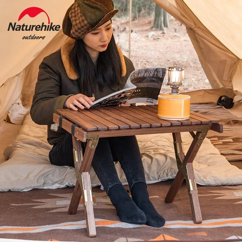 

Naturehike Folding Table Outdoor Camping Picnic Wood Table Folding Egg Roll Table Lightweight Folding Multifunctional