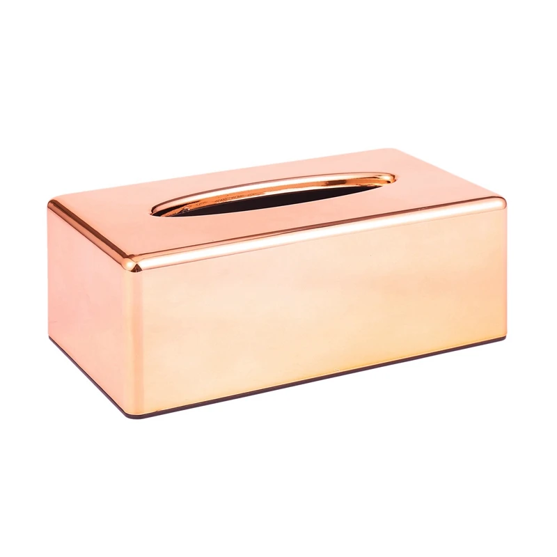 2X Paper Rack Elegant Royal Rose Gold Car Home Rectangle Shaped Tissue Box Container Napkin Tissue Holder