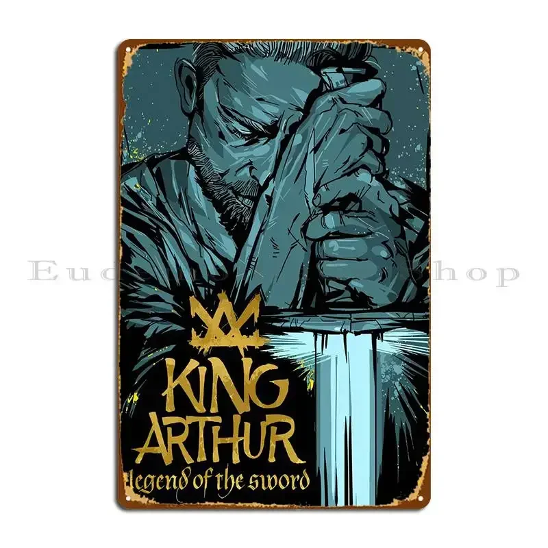 الملك آرثر لوحة معدنية ملصق نادي نادي نادي الطرف طباعة شخصية تين تسجيل ملصق