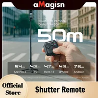 aMagisn Mando a distancia Bluetooth de 50 m para Insta360 X5 / X4 Air / Ace Pro 2 Cámara GoPro Hero 13 12 Controlador de obturación para iOS y Android