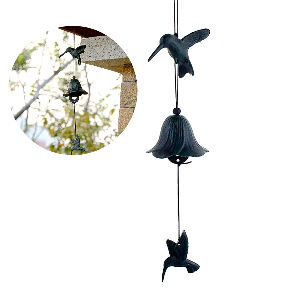 

Cast Iron Wind Chime Eco Friendly Hanging Ornament for Porch Patio Entryway Decor Exquisite Design Green Hanging Wind Bell