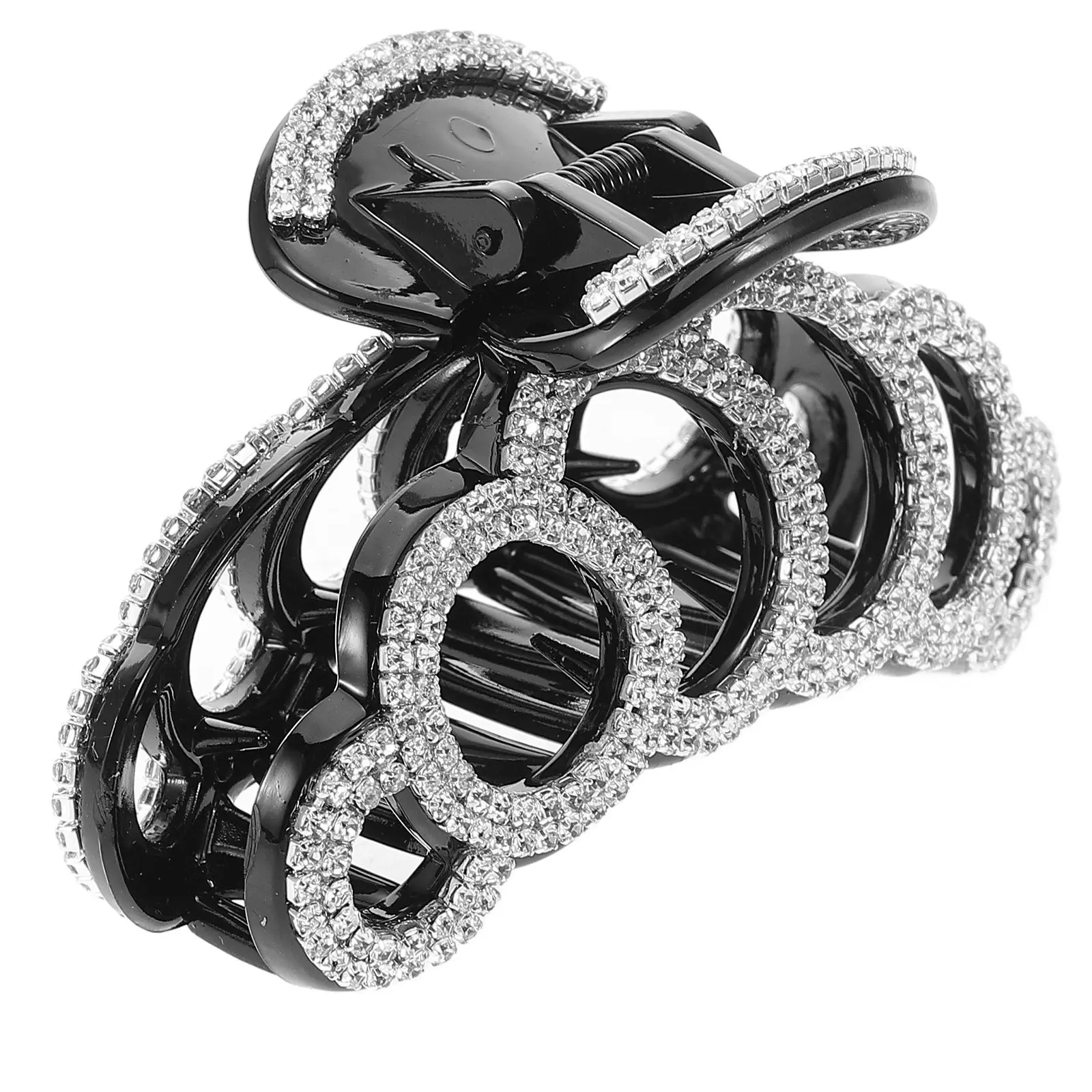 

Strong Hold Rhinestone Hair Claw Clip Large Resin Clamp for Women Thick Curly Hair Styling Daily Use Hairdressing Tool