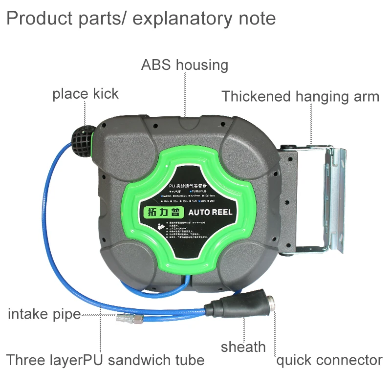1015/20/25M automatyczna nawijarka rurka teleskopowa bęben pneumatyczny wysokociśnieniowy bęben wodny lampa naprawa samochodów rurka powietrzna