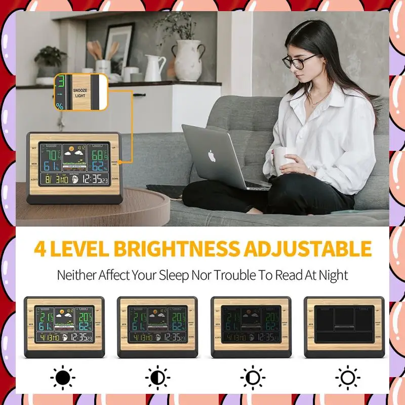 

A72Z Беспроводная метеостанция 6-дюймовый цветной экран цифровой измеритель температуры и влажности станция прогноза погоды с датчиком