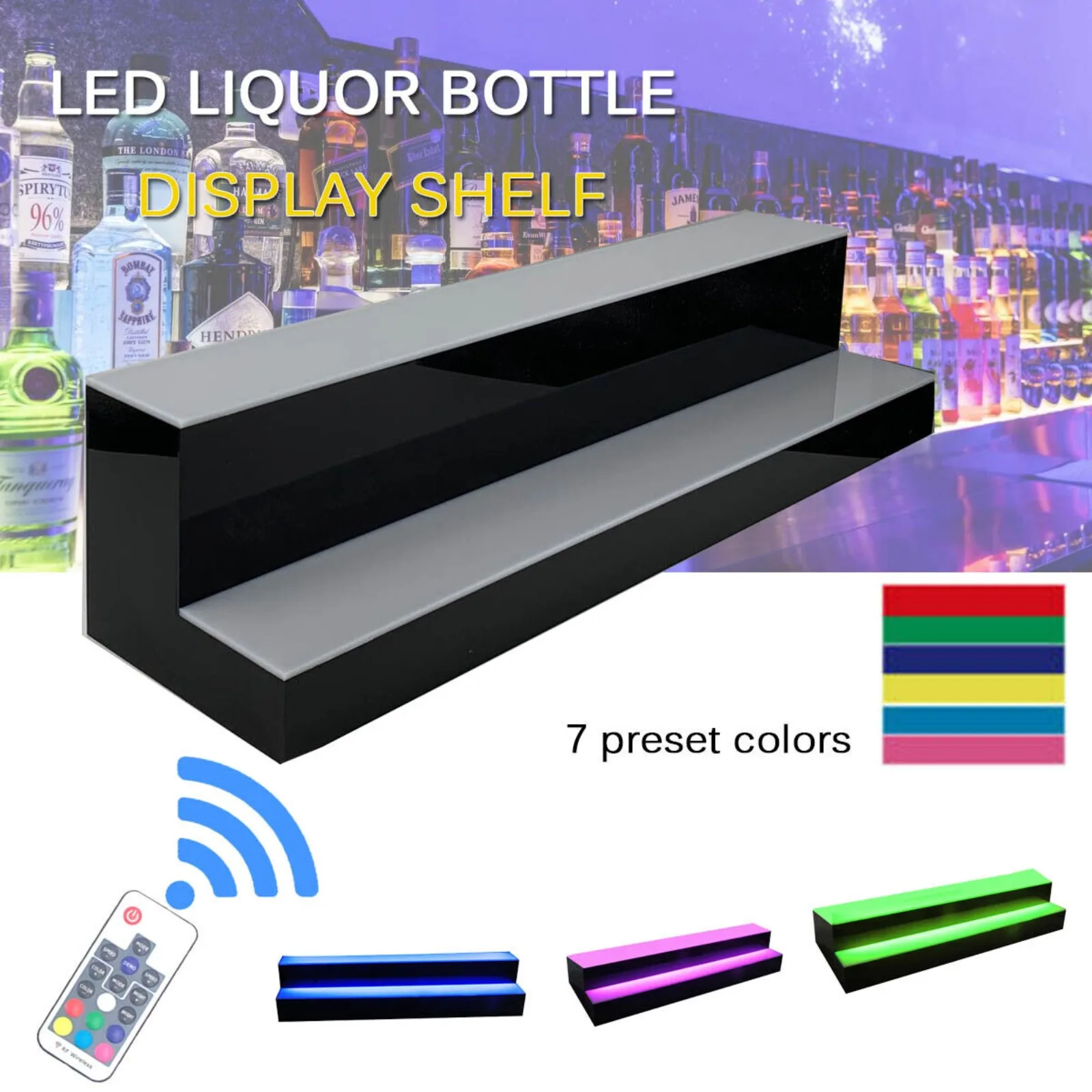 31-inch 2-layer LED luminous wine bottle display rack home rear rack-