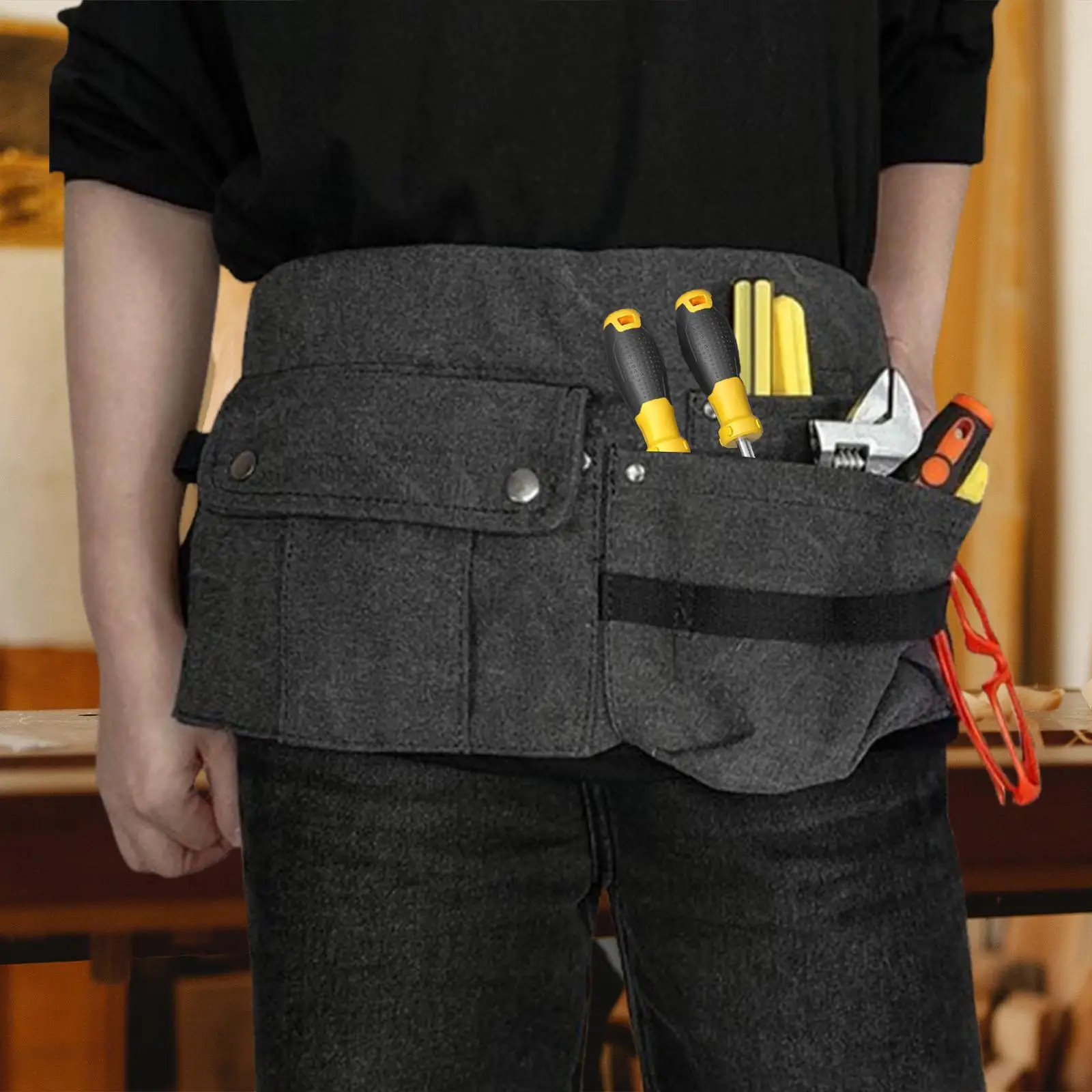 Portable Tool Waist Bag Canvas Multi Pocket Organizer Professional Tool Pouch Belt Holder for Garden Work