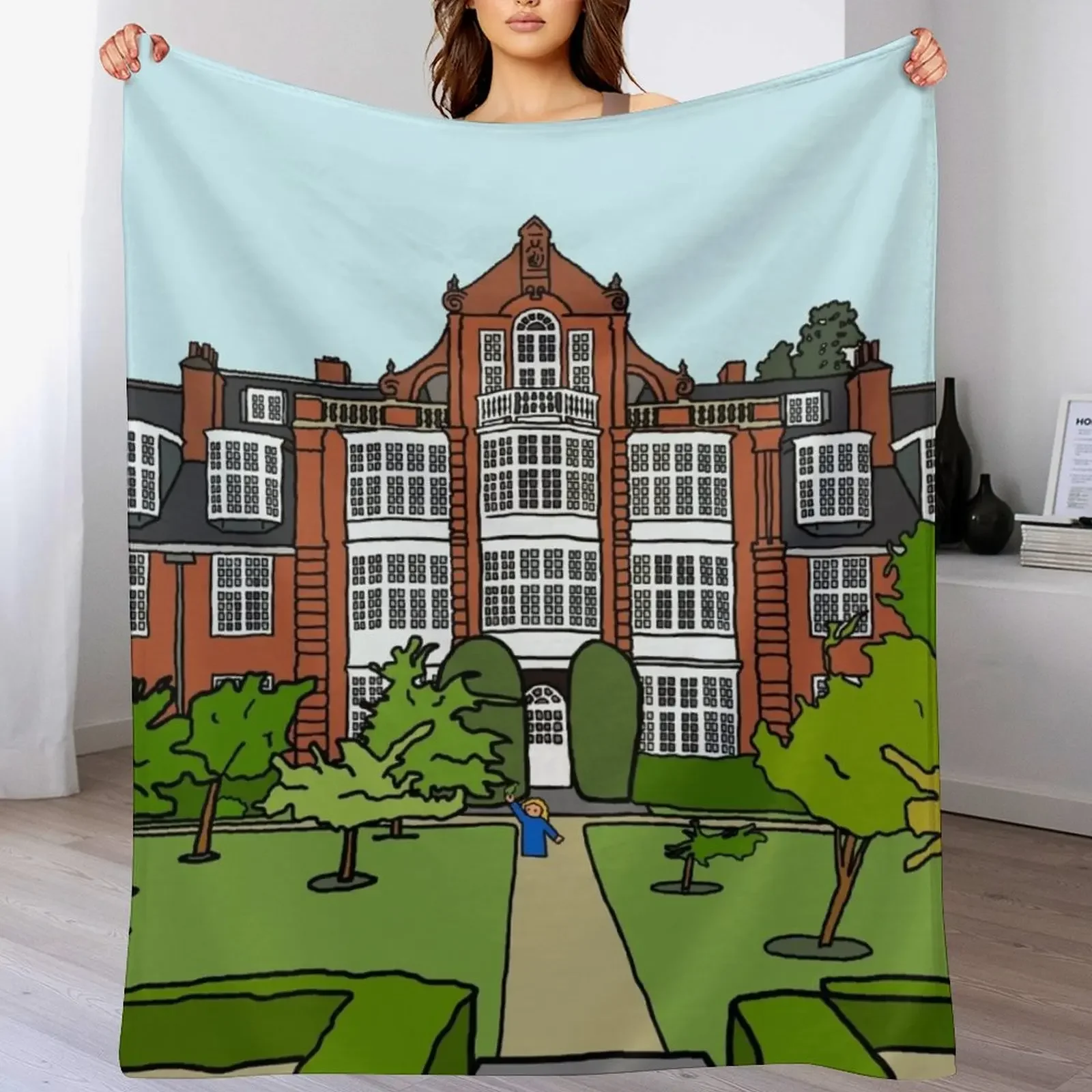 Newnham College - Strugletown || Cambridge struggles Throw Blanket Decorative Throw Shaggy Hairy Blankets