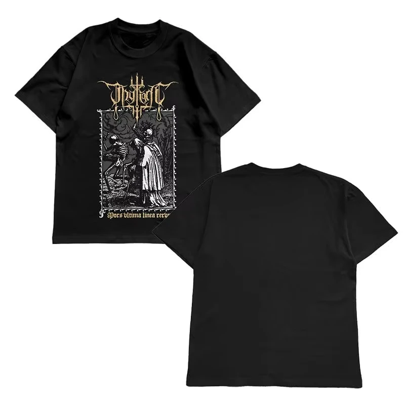 

sherk Retro Cotton Men's and Women's Foundation Shirt THY LIGHT Brazilian Depression Black Metal Band Mors Vltima Linea Rervm
