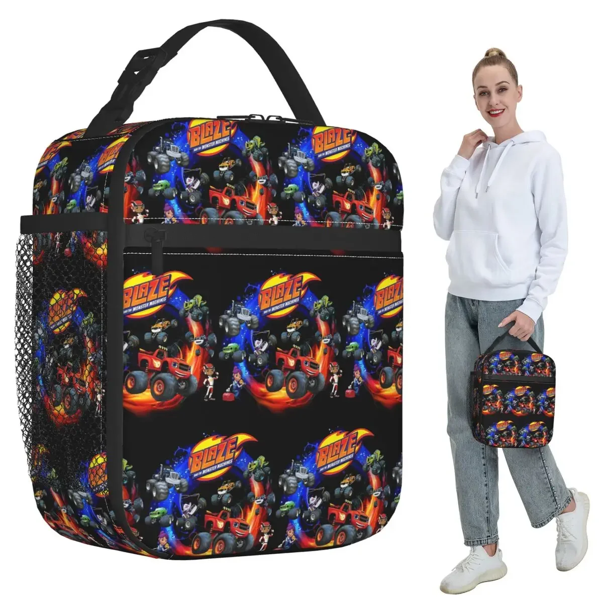 Blaze And The Monster Machines Active Insulated Lunch Bag for Kids School Cooler Thermal Food Box Tote Lunch Boxes Container