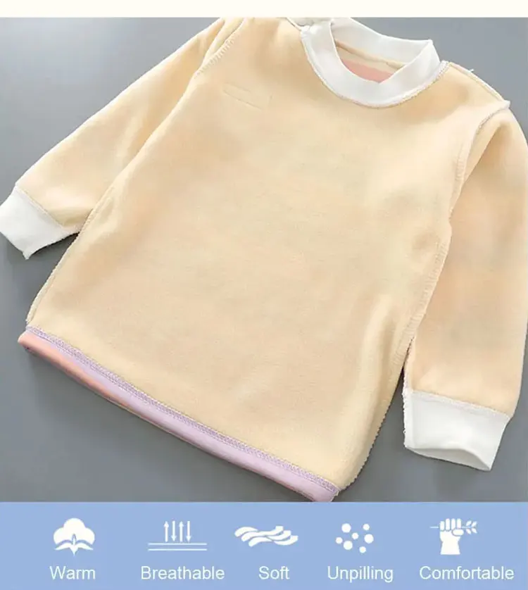 Verdicken Warme Plüsch Kinder Sets Kinder Kleidung Junge Mädchen Unterwäsche Anzüge Herbst Winter Kinder Kleidung – Detail 3