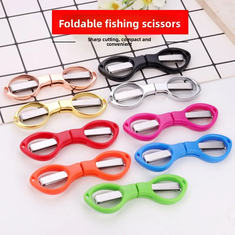 Foldable Travel Scissors Mini Portable Small Stainless Steel Folding Scissors Multi-Purpose Pocket Scissors for Fishing